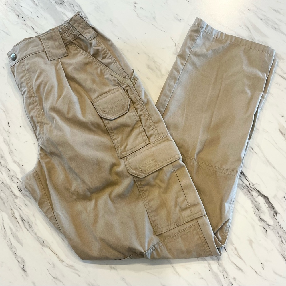 5.11 Tactical Series Men’s 32 x 34 Khaki Rip Stop Cargo Pants Mid Rise